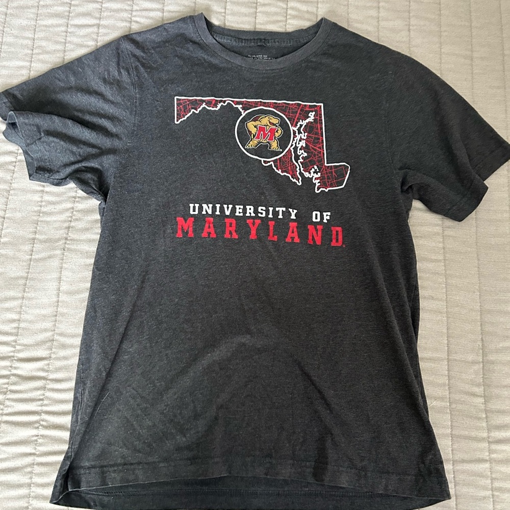 University of Maryland dark gray T-shirt. Size L